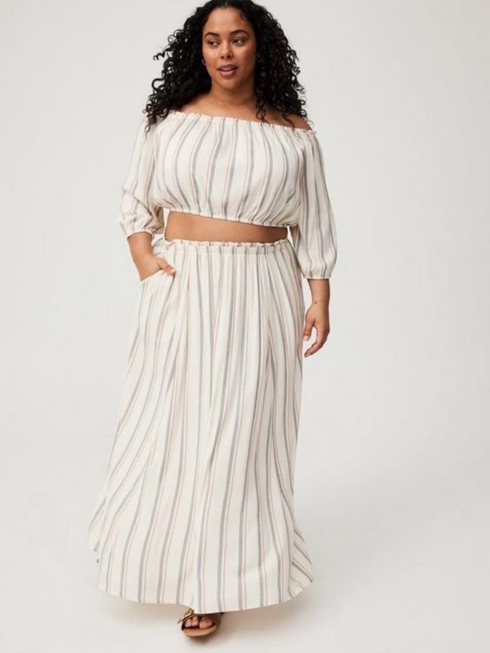 Torrid Off Shoulder Maxi Skirt Set - Top 2X - Skirt 1X - NWT!